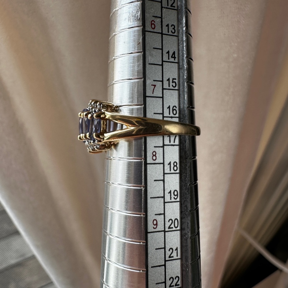 Tanzanite and Diamond Ring 14K Yellow Gold - Picture 14 of 17